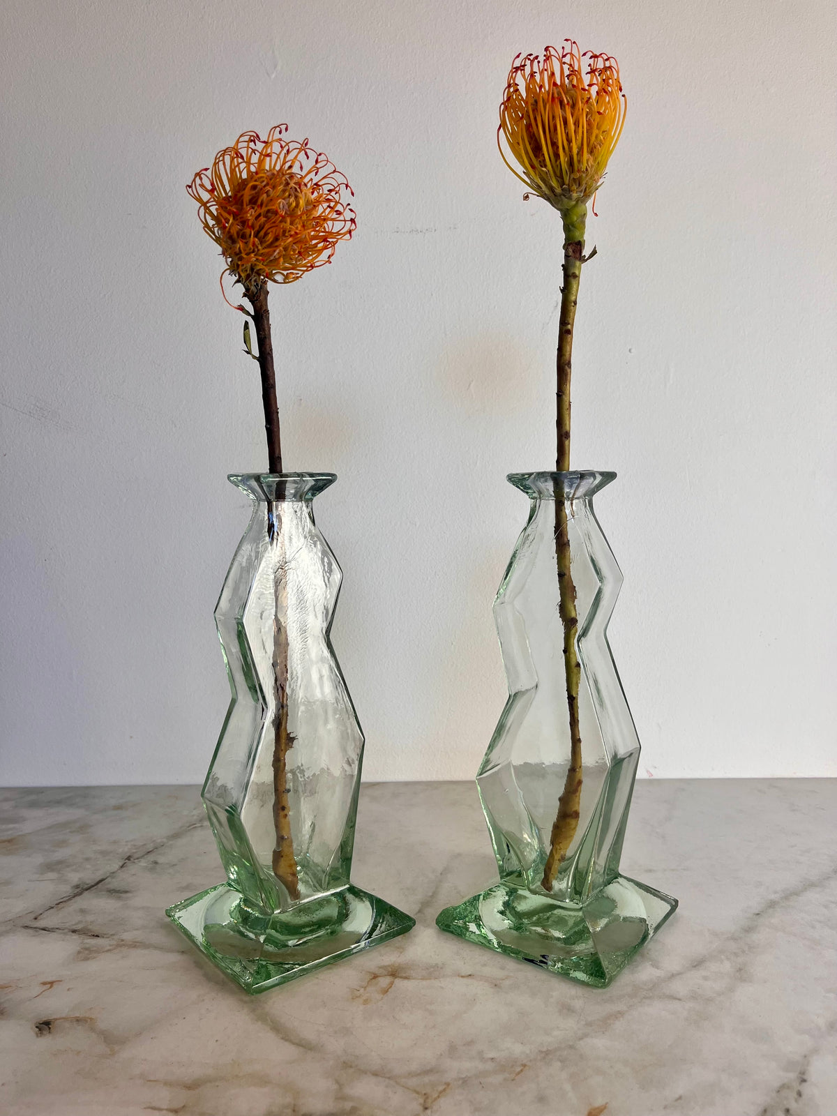PAIR OF ZIG ZAG BOTTLES