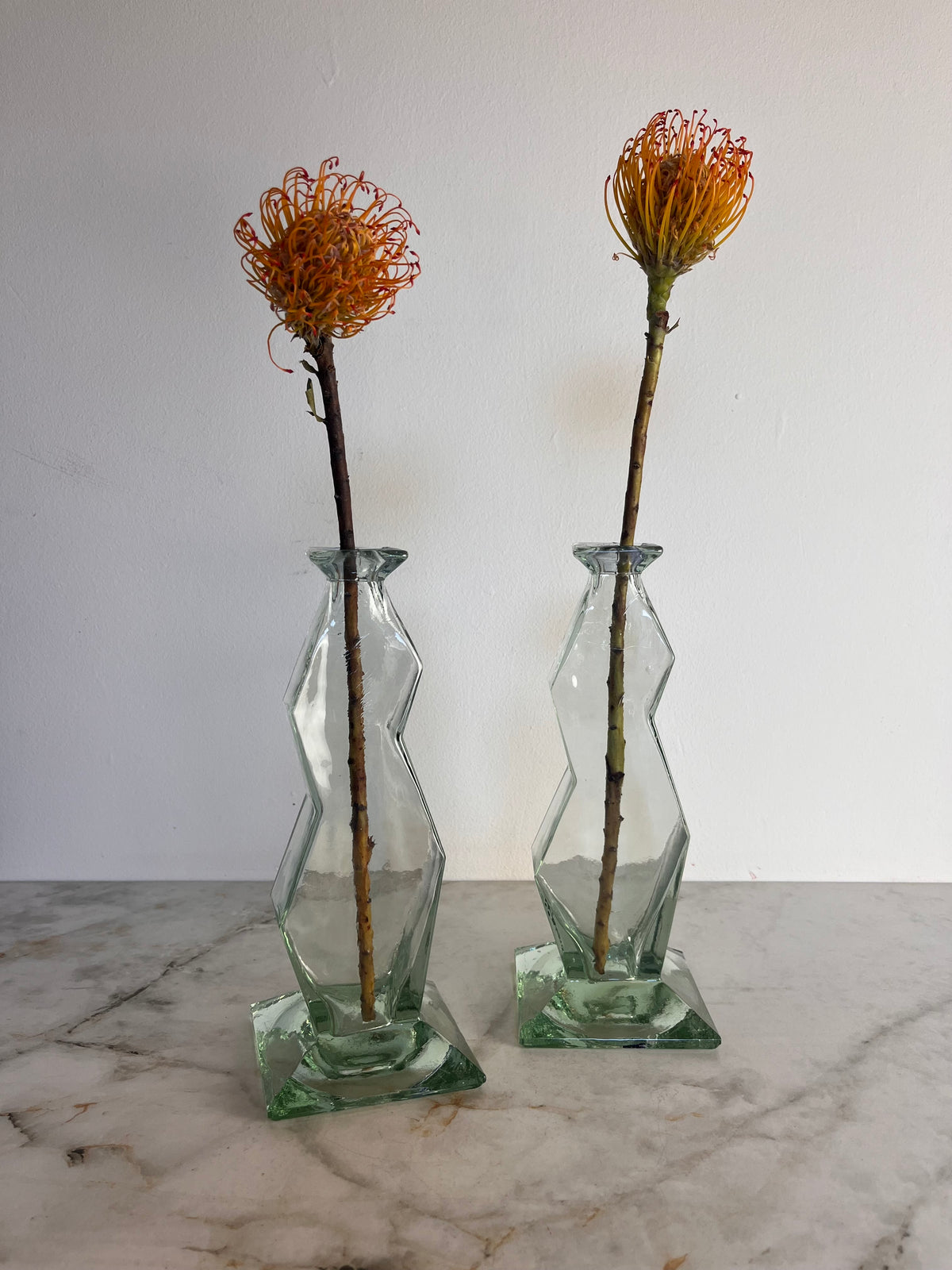 PAIR OF ZIG ZAG BOTTLES
