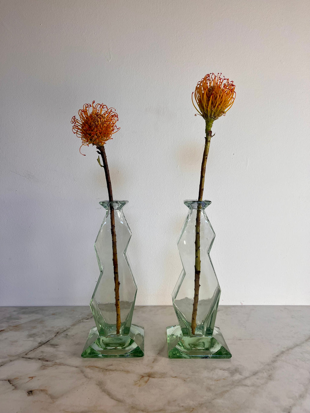 PAIR OF ZIG ZAG BOTTLES