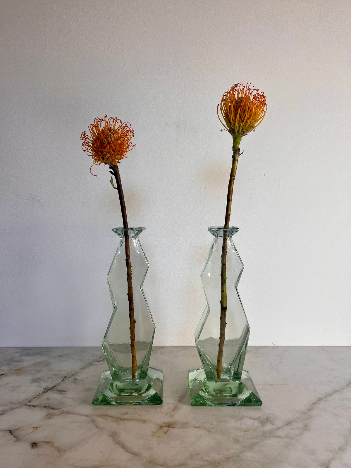PAIR OF ZIG ZAG BOTTLES