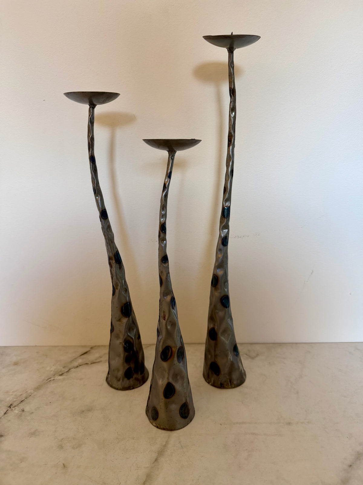 SET OF THREE CANDLE HOLDERS