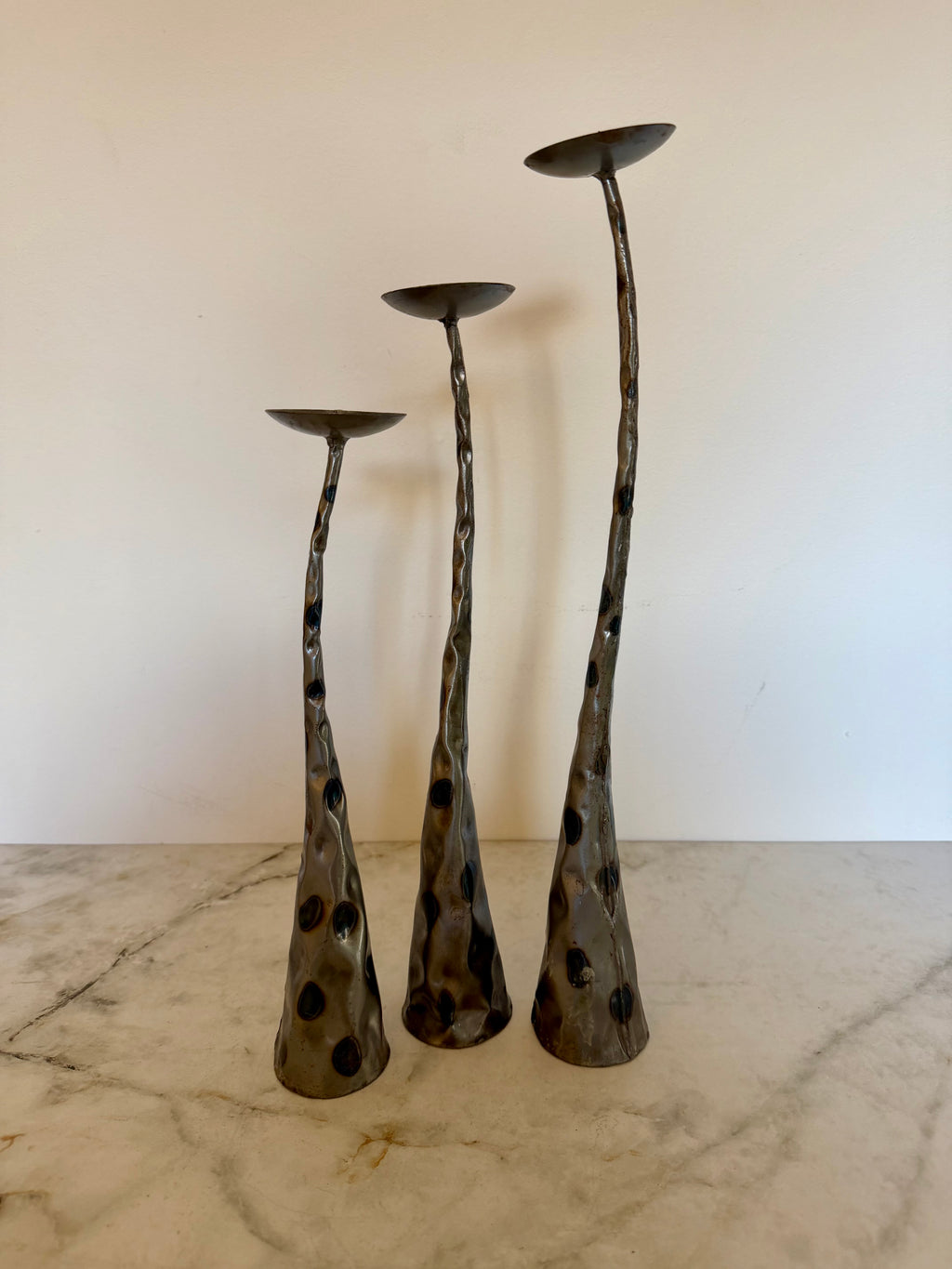 SET OF THREE CANDLE HOLDERS