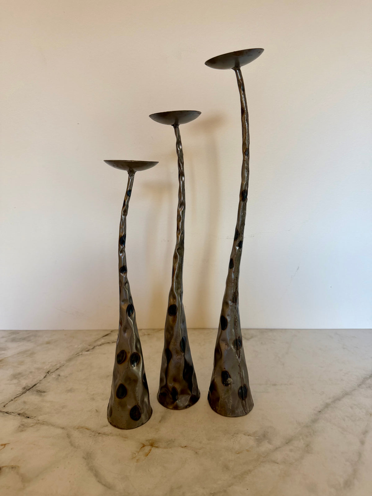 SET OF THREE CANDLE HOLDERS
