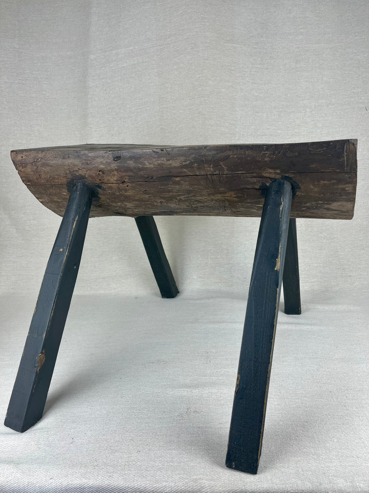 FRENCH BRUTALIST CHOPPING BLOCK STOOL