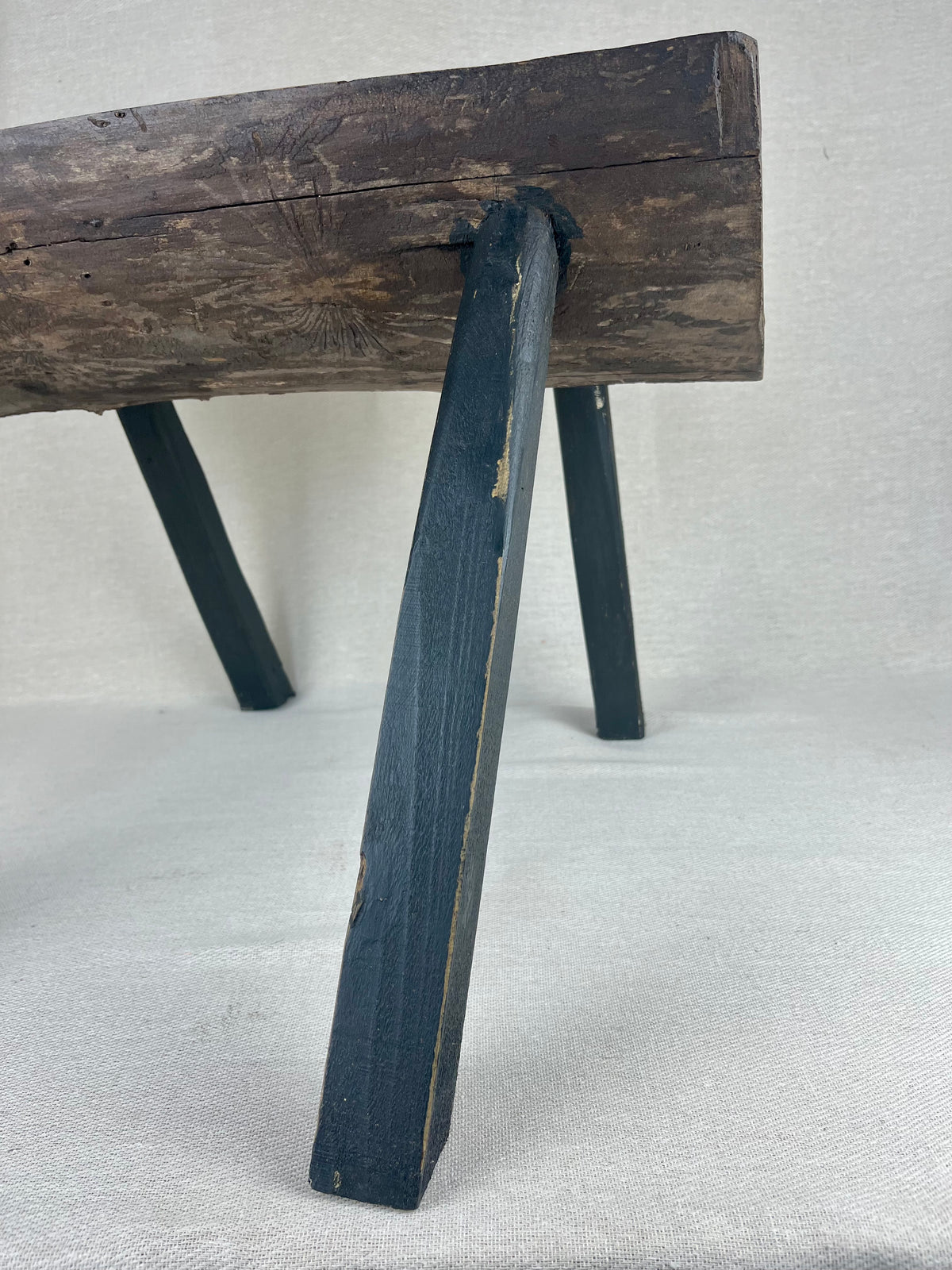 FRENCH BRUTALIST CHOPPING BLOCK STOOL