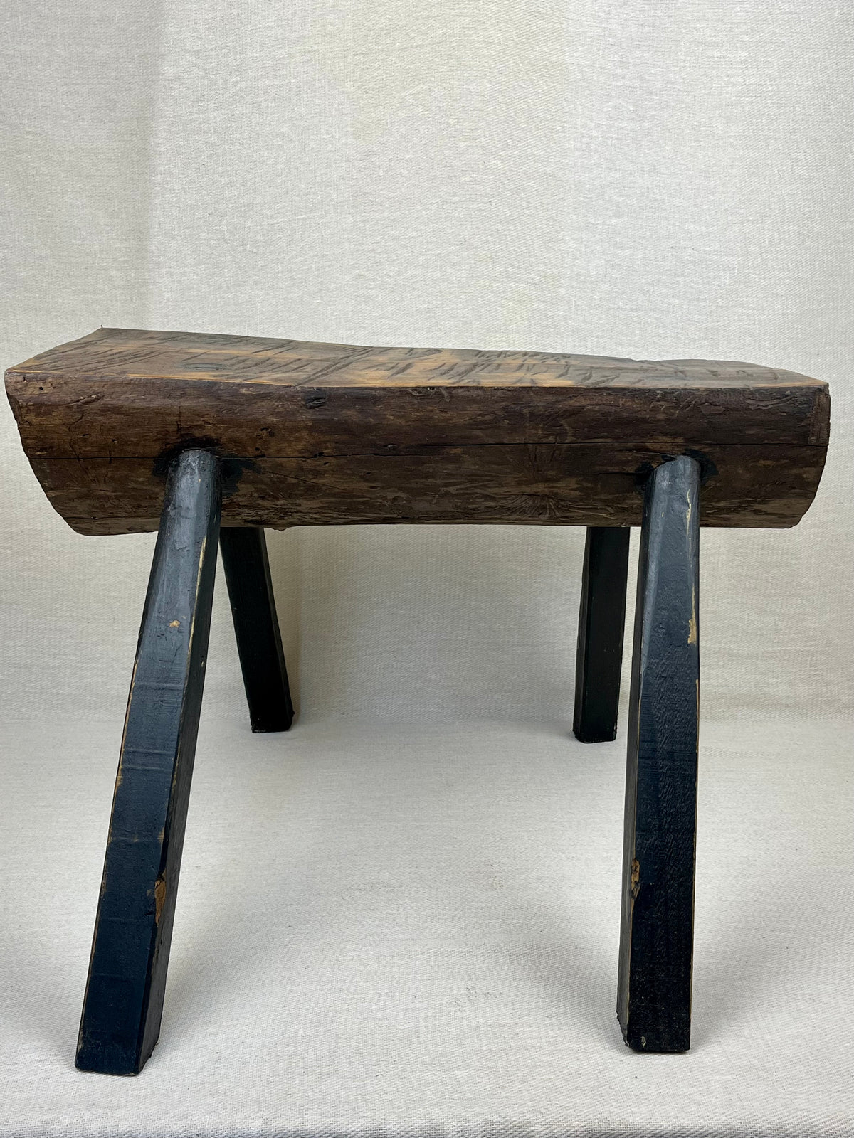 FRENCH BRUTALIST CHOPPING BLOCK STOOL