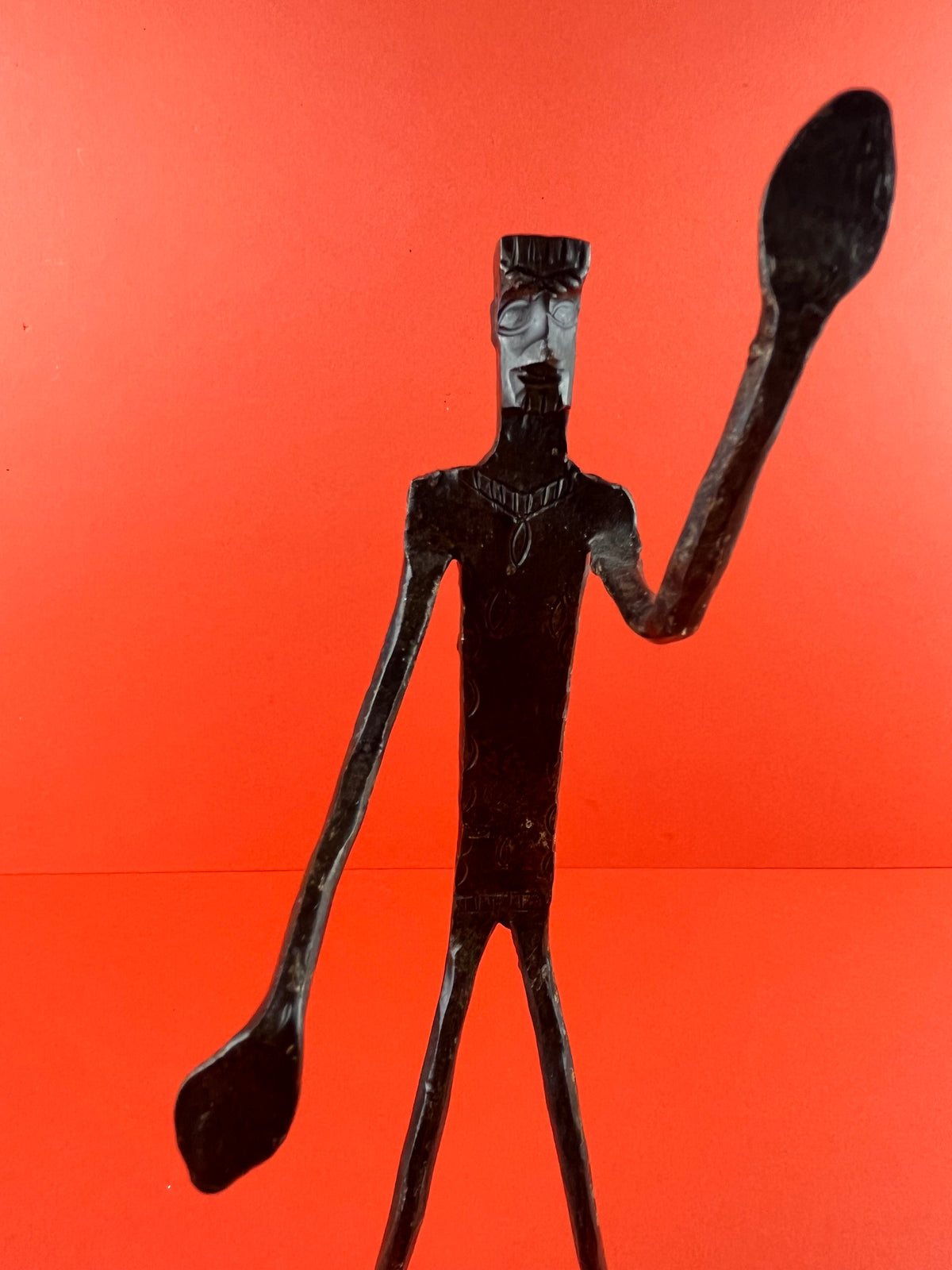 WROUGHT IRON DOGON FIGURAL BOOKENDS